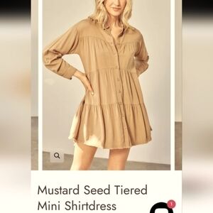 NWT MUSTARD SEED TIERED MINI SHIRT DRESS SIZE LARGE